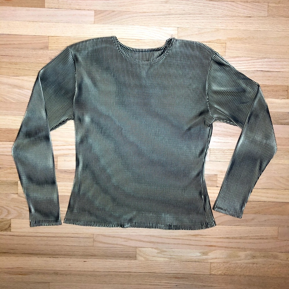 VINTAGE GOLD PLEATED BLOUSE SMALL.